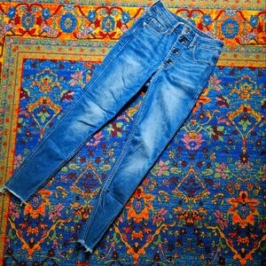 🌈 Old Navy Rockstar Super Skinny Extra High rise Button Fly Jeans Size Zero